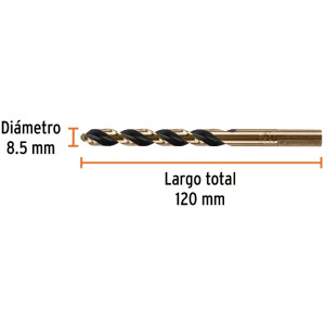Brocas Metal HSS 8.5mm xL117mm Truper 14179