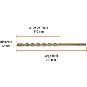 Brocas SDS Plus 12mm x210mm Concreto Truper 101189