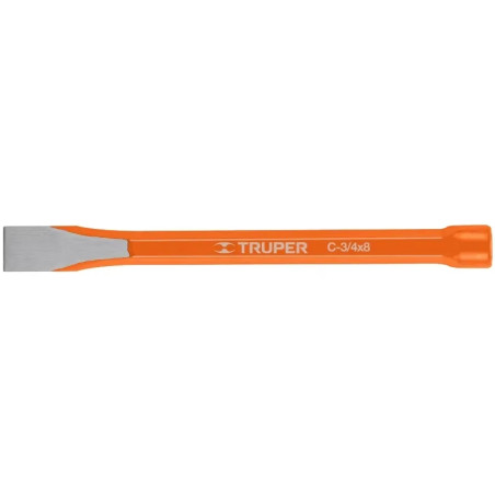 Cincel Plano 8" Cuña 3/4", Acero al cromo Vanadio, Cabeza grande, C-3/4X8 12142 Truper