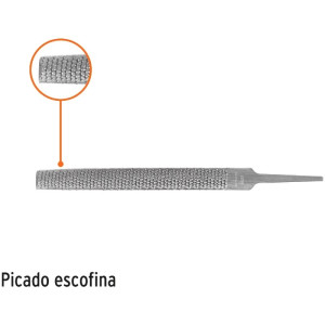 Limas Escofinas Media Caña Bastardas 6" Ancho 5/8" Espesor 3/16", Sin Mango, Para desbastar madera, LES-6 15203 Truper