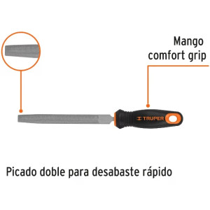 Limas Media Caña Bastardas 6" Ancho 5/8" Espesor 3/16", Mango Comfort Grip, LMCB-6T 15317 Truper