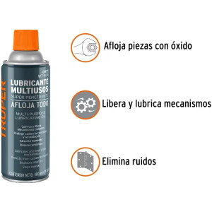 Aceite Multiuso Afloja Todo 400ml 14oz, Super Penetrante Protege y Limpia, Truper 13471
