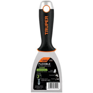 Espatula Flexible 3" Mango Comfort Grip, Acero Inoxidable, ET-3FX 15851 Truper