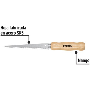 Serrucho para muro de Yeso 6" DPP6, Mango de Madera, STR-6 22934 Pretul