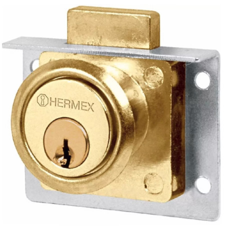 Cerradura para mueble dorado modelo 24, accion vertical, CM-24L 43565 Hermex