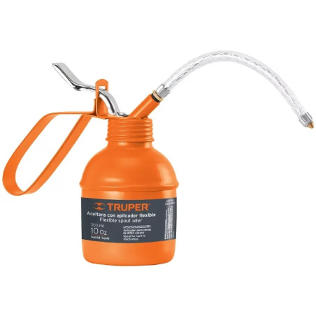 Aceitera de 300ml (10oz) con Aplicador Flexible Boquilla con Punta de Latón, Truper 14872