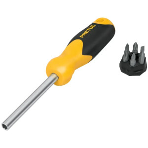 Juego Desarmadores Multipunta 6 Puntas, Porta puntas Magnetico Acero al Cromo Vanadio, DES-6P 21372 Pretul