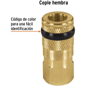 Acople Rápido Latón Hembra, Cuerda 1/4 NPT, Truper 19084