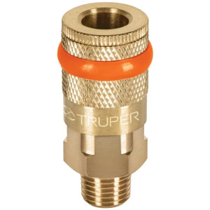 Acople Rápido Latón Macho, Cuerda 1/4 NPT, Truper 19085
