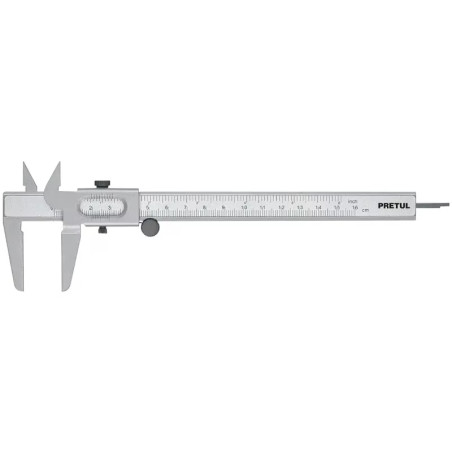Calibrador Escolar Pulgadas y Milimetros 6" o 150mm, en acero, VER-6PX 21455 Pretul