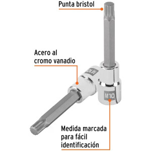 Dados Punta Bristol M10 E1/2 Plarga CrVanadio Truper 101301