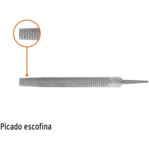 Limas Escofinas Media Caña Bastardas 8" Ancho 13/16" Espesor 1/4", Sin Mango, Para desbastar madera, LES-8 15205 Truper