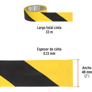 Cintas de Señalizacion 33m Adhesivo Acrilico, Truper 12597