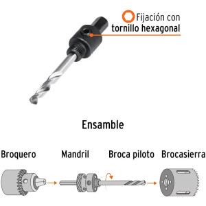 Guia para sierra copa bimetalica 3/8", MAND-3/8 18122 Truper