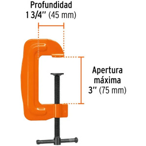 Prensa de Acero 3" Troqueladas con manija deslizante en T, uso general, PTR-3 17668 Truper