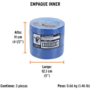 Cintas Masking Tape Azul 1-1/2" x50m para pintor Truper 12623