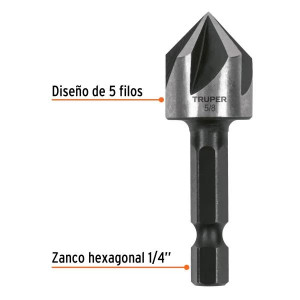 Brocas Avellanadores para Metal 5/8" x 50mm Z1/4 Trupe 102381