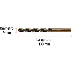Brocas Metal HSS 9mm xL125mm Truper 14207