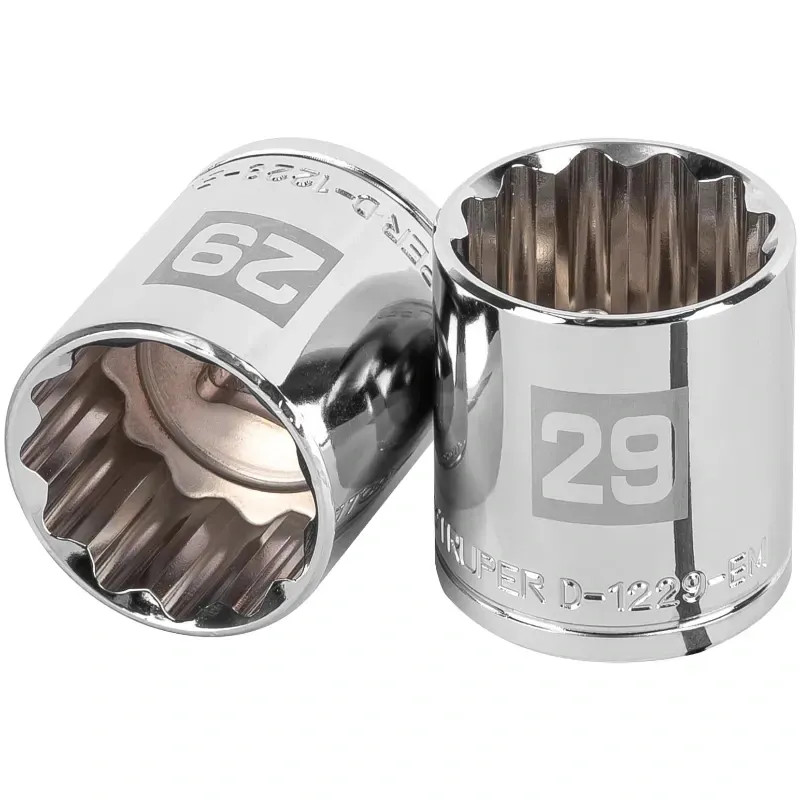 Dados 29mm E1/2 Poligonales CrVanadio, Truper 13543