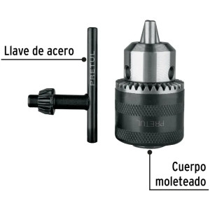 Mandril Chucks con Llave 3/8" Universal, BRO-3/8N-P 27037 Pretul