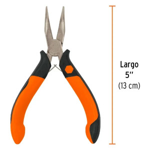 Alicate Mini Pinza Punta Curva 5" Comfort Grip, Truper 17365
