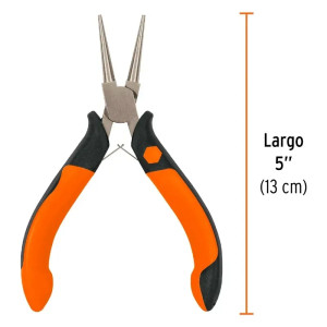 Alicate Mini Pinza Punta Redonda 5" Comfort Grip, Truper 17370