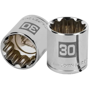 Dados 30mm E1/2 Poligonales CrVanadio, Truper 13544