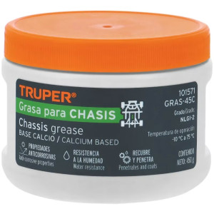 Grasa para Chasis de Calcio 450g Velocidad Moderada Suspensión Muelles, Truper GRAS-45C 101571