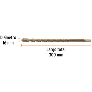 Brocas Concreto 16mm x 300mm ZP3 Ctungsteno Truper 102354