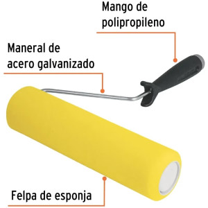 Rodillo para Pintar 9" Superficie Lisas Diametro 37.8mm Espesor 9.5mm en Esponja, ROPI-910E 13841 Truper