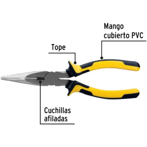 Alicate Pinza Punta y Corte 8" Comfort Grip, Pretul 22671