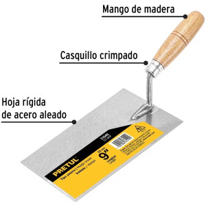 Plancha de Batir 9", Dureza 45 a 50 HRc, para Albañaleria, CT-9YP 21049 Pretul