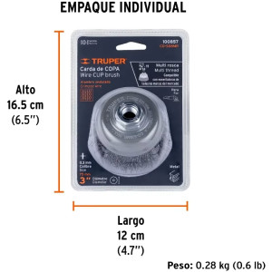 Cardas Copa 3" Ondulado Fino Multirosca Truper 100857