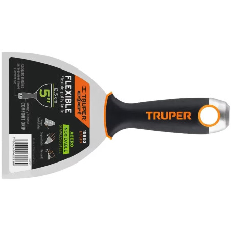 Espatula Flexible 5" Mango Comfort Grip, Acero Inoxidable, ET-5FX 15853 Truper