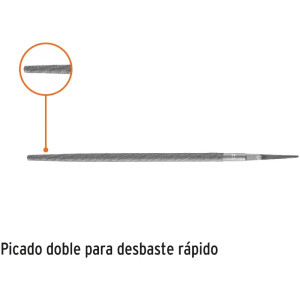 Limas Redonda Bastardas 12", Espesor 1/2", Sin Mango, para orificios o curvas, LRB-12 15193 Truper