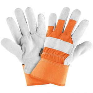 Guantes de Carnaza Talla G Loneta puño de Seguridad, uso general, GUX-BOVA 14245 Truper