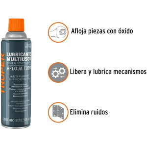 Aceite Multiuso Afloja Todo 550ml 19oz, Super Penetrante Protege y Limpia, Truper 13472