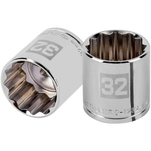 Dados 32mm E1/2 Poligonales CrVanadio, Truper 13545