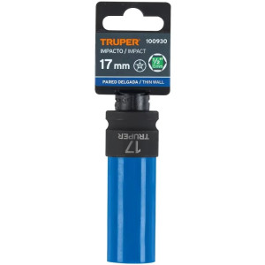 Dados 17mm E1/2 Impacto Tubulares Hexagonales Con Polipropileno Truper 100930
