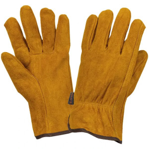Guantes de Carnaza Talla M puño largo ajustado, para Construccion y manejo de abrasivos, GU-CACE 14240 Truper