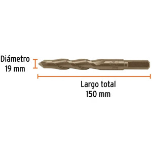 Brocas Concreto 19mm x 150mm ZP3 Ctungsteno Truper 102355