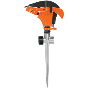 Aspersor Plastico Dos Vias, Estaca 11", Alcance 8.5m, Area 360, 50 PSI, Truper 10339