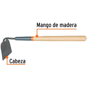 Azadón Jardinero con Mango Corto 18", Ancho Hoja 6" Altura 4", Truper 10562