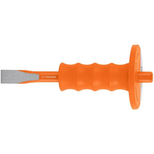 Cincel Plano 8" Cuña 3/4" con Grip, acero al cromo vanadio, protege la mano, C-3/4X8G 12278 Truper
