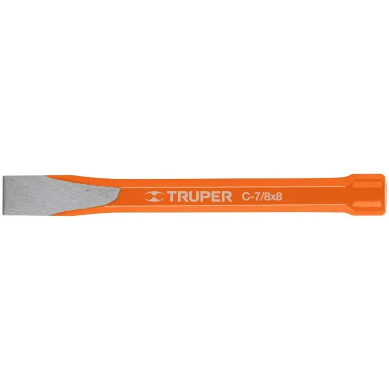 Cincel Plano 8" Cuña 7/8", Acero al cromo Vanadio, Cabeza grande, C-7/8X8 12151 Truper