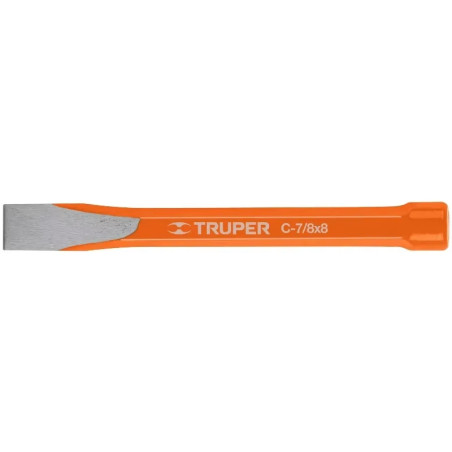 Cincel Plano 8" Cuña 7/8", Acero al cromo Vanadio, Cabeza grande, C-7/8X8 12151 Truper