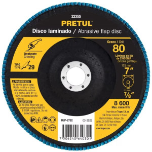 Discos Flap Discs Laminado 7" G80 Lija de Zirconia, DLP-2732 22355 Pretul