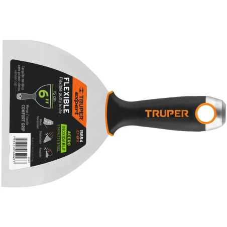 Espatula Flexible 6" Mango Comfort Grip, Acero Inoxidable, ET-6FX 15854 Truper
