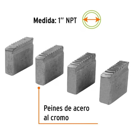 Peine para Tarraja 1" Cuerda 11 1/2 NPT, Incluye 4 Piezas, P-850-1 13079 Truper