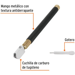 Cortador de Vidrio 6" con Deposito de Aceite, Truper Expert 19605
